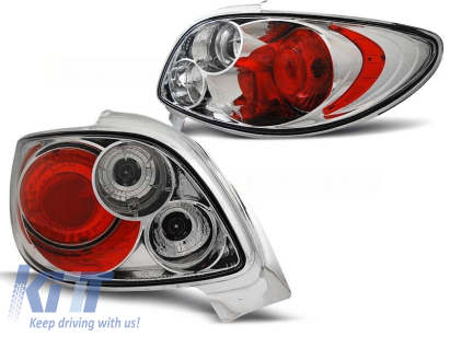 Set de stopuri tuning potrivite pentru Peugeot 206 CC 10.1998- cu bază cromată, stânga și dreapta Performance AutoTuning