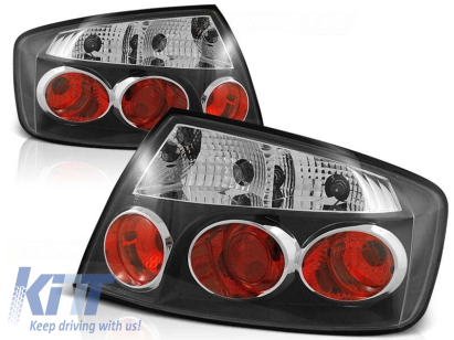 Set de stopuri tuning potrivit pentru Peugeot 407 05.2004- sedan cu bază neagră, stânga și dreapta Performance AutoTuning