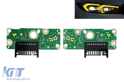 Kit de plăci pentru module 63 11 5A57073/074(Y) cu lumini DRL galbene și semnalizator în far de versiune înaltă, potrivit pentru BMW 3 G20, G21 2023-2025 Performance AutoTuning