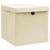 Cutii depozitare cu capace 4 buc. crem, 32x32x32 cm, textil GartenMobel Dekor
