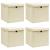 Cutii depozitare cu capace 4 buc. crem, 32x32x32 cm, textil GartenMobel Dekor