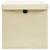 Cutii depozitare cu capace 4 buc. crem, 32x32x32 cm, textil GartenMobel Dekor