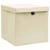 Cutii depozitare cu capace 10 buc. crem, 32x32x32 cm, textil GartenMobel Dekor