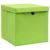 Cutii depozitare cu capace 4 buc. verde, 32x32x32 cm, textil GartenMobel Dekor