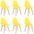 Scaune de sufragerie, 6 buc., galben, material textil GartenMobel Dekor