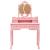 Masă de toaletă cu taburet și triptic oglinzi, roz GartenMobel Dekor