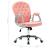 Scaun de birou pivotant, roz, piele ecologică  GartenMobel Dekor