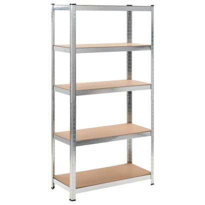 Raft rezistent cu 5 niveluri, argintiu, oțel/ lemn prelucrat GartenMobel Dekor