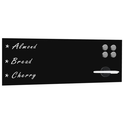 Tablă magnetică de perete neagră, sticlă, 60 x 20 cm GartenMobel Dekor