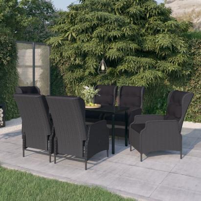 Set mobilier pentru grădină, 7 piese, gri închis GartenMobel Dekor