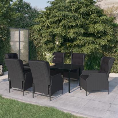 Set mobilier pentru grădină, 7 piese, gri închis GartenMobel Dekor