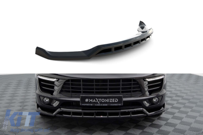 Spoiler Maxton Design versiunea 3 potrivit pentru bara frontală a Porsche Macan 2014-2018, lac negru Performance AutoTuning