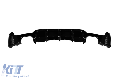 Difuzor tip M Performance Design Design potrivit pentru bara spate M Technik pe BMW Seria 4 F32 coupe, F33 cabrio, F36 gran coupe după 2013 -oo--oo-, lac negru Performance AutoTuning