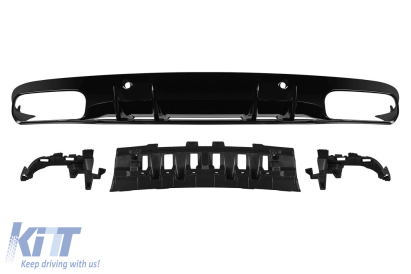 Difuzor tip C63 potrivit pentru bara de protecție A Design din spate pe Mercedes C-Class C205 coupe după 2019 -oo--oo- Performance AutoTuning