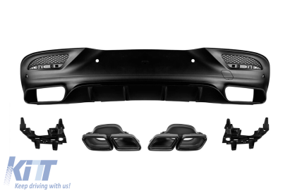 Difuzor tip GLE63 cu capete negre potrivit pentru Mercedes GLE Coupe C292 2015-2019 -oo--oo-, cu garnitură neagră Performance AutoTuning