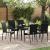 Scaune de exterior stivuibile, 6 buc., negru, poliratan GartenMobel Dekor