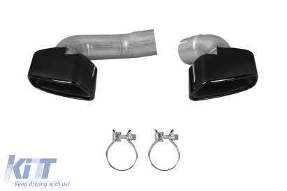 Vârfuri de evacuare negre lucioase potrivite pentru bara spate M pe BMW X5 F15 2013-2018, X6 F16 2014-2019 Performance AutoTuning