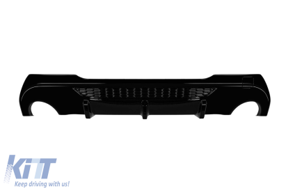 Difuzor tip 135i potrivit pentru bara de protecție M Technik din spate pe BMW Seria 1 F40 cu 5 uși după 2019, -o---o-, lac negru Performance AutoTuning