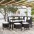 Set canapele grădină forma L cu perne 5 piese negru poliratan GartenMobel Dekor