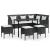 Set canapele grădină forma L cu perne 5 piese negru poliratan GartenMobel Dekor