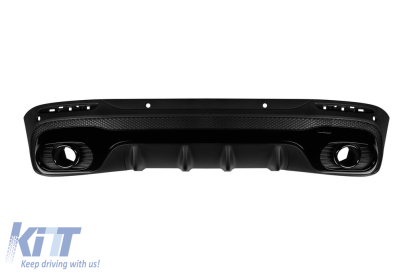 Difuzor tip GLB35 cu capete negre potrivit pentru bara spate A Design pe Mercedes GLB X247 dupa 2019, -o---o-, lac negru Performance AutoTuning
