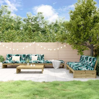 Set mobilier de grădină cu perne, 6 piese, lemn de pin tratat GartenMobel Dekor