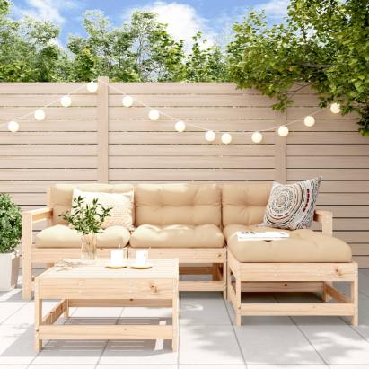 Set mobilier relaxare de grădină 5 piese lemn masiv de pin GartenMobel Dekor