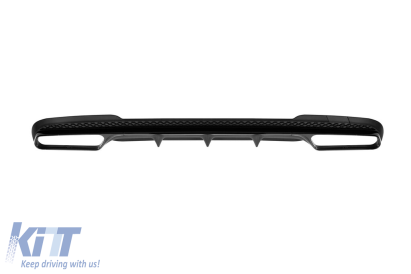 Difuzor tip E63 potrivit pentru bara spate A Design pe Mercedes E-Class W212 sedan 2014-2016, negru mat cu garnitură neagră, -oo--oo- Performance AutoTuning