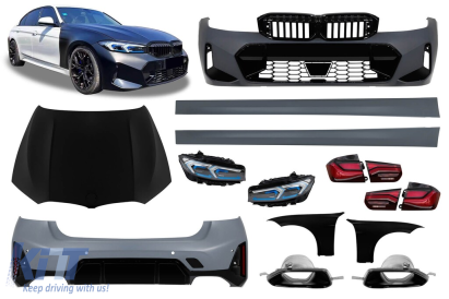 Pachet M potrivit pentru BMW Seria 3 F30 sedan 2011-2019 conversie la Seria 3 G20 sedan după 2022 - pentru modelul cu xenon din fabrică Performance AutoTuning