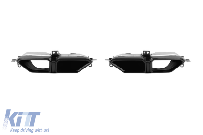 Set de capete negre tip 760 potrivit pentru BMW Seria 7 G70 după 2023, pentru modelul echipat cu difuzor M Performance AutoTuning