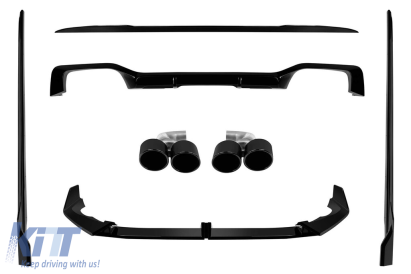 Pachet Aero tip Black Knight cu ieșiri de evacuare potrivit pentru BMW X4 G02 2022-2024 pentru modelul cu pachet M, -00-00-, lac negru Performance AutoTuning