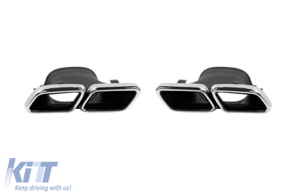 Set de vârfuri cromate tip E63 potrivit pentru Mercedes E-Class W213, S213 2017-2022, stânga și dreapta Performance AutoTuning