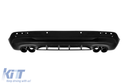 Difuzor tip GLA45 cu capete negre, potrivit pentru bara de protecție A Design la Mercedes GLA H247 după 2020 -oo-oo-, cu garnitură neagră Performance AutoTuning