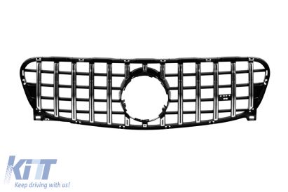Grilă tip GT crom/neagră potrivită pentru Mercedes GLA X156 2014-2017 Performance AutoTuning