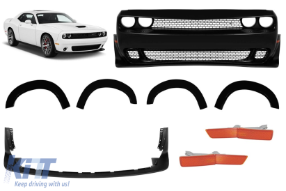 Pachet Demon cu bara frontală și extensii potrivite pentru aripile din față și din spate pentru Dodge Challenger 2015-2021 Performance AutoTuning