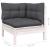 Set mobilier grădină cu perne, 4 piese, alb, lemn de pin GartenMobel Dekor