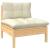 Set mobilier grădină cu perne, 4 piese, crem, lemn de pin GartenMobel Dekor