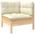 Set mobilier grădină cu perne, 4 piese, crem, lemn de pin GartenMobel Dekor