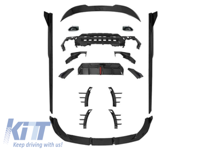 Pachet Aero tip BF design potrivit pentru BMW Seria 2 G42 coupe după 2022, pentru modelul echipat cu pachet M tech, lac negru Performance AutoTuning