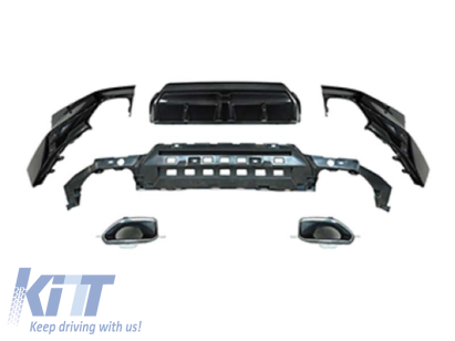 Difuzor tip M Performance Design Design cu capete cromate potrivit pentru bara M tech la BMW seria 2 G42 coupe după 2022, lac negru Performance AutoTuning