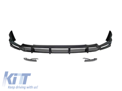 Spoiler tip Competition cu lumini LED potrivit pentru bara de protecție M tech frontală pe BMW X5 G05 LCI după 2023, lac negru Performance AutoTuning