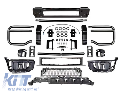 Kit de bull bar tip G63 cu grile laterale pentru bara de protecție frontală A design, potrivit pentru Mercedes G-Class W465 după 2024 Performance AutoTuning