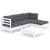 Set mobilier grădină cu perne, 5 piese, alb, lemn de pin GartenMobel Dekor
