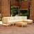 Set mobilier grădină cu perne crem, 6 piese, lemn masiv de pin GartenMobel Dekor