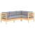 Set mobilier grădină cu perne, 4 piese, gri, lemn de pin GartenMobel Dekor