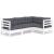 Set mobilier grădină cu perne, 4 piese, alb, lemn de pin GartenMobel Dekor