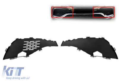 Kit de bază pentru grilele laterale în bara de protecție frontală A Design, potrivit pentru Mercedes GLE W166 2015-2019, stânga și dreapta Performance AutoTuning