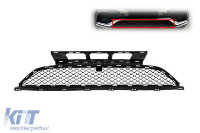 Grilă centrală potrivită pentru bara de protecție frontală A Design pe Mercedes GLE W166 2015-2019 Performance AutoTuning