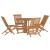 Set de mobilier de exterior pliabil, 5 piese, lemn masiv de tec GartenMobel Dekor