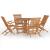 Set de mobilier de exterior pliabil, 5 piese, lemn masiv de tec GartenMobel Dekor